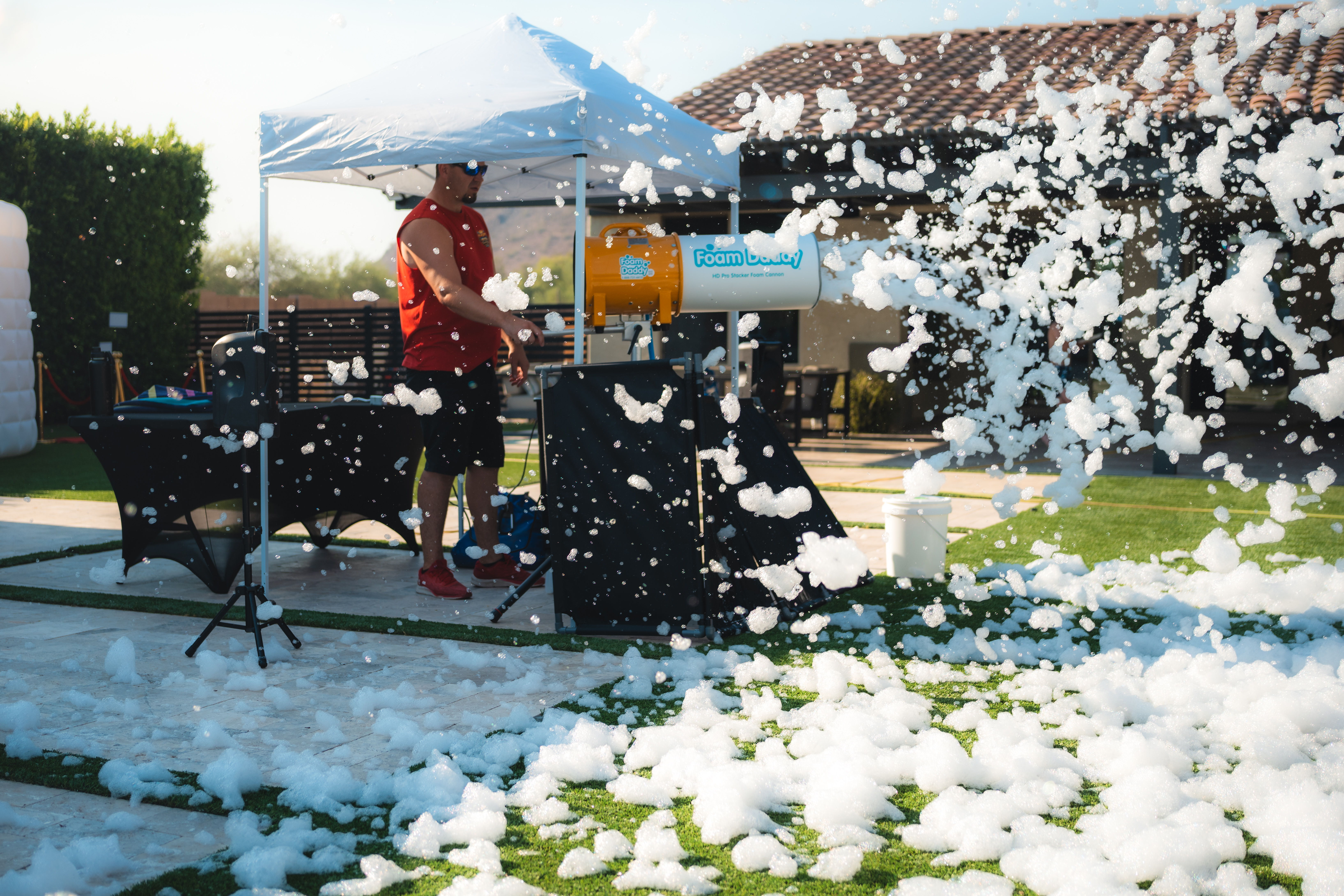 Children having fun at a foam party in the Phoenix AZ area