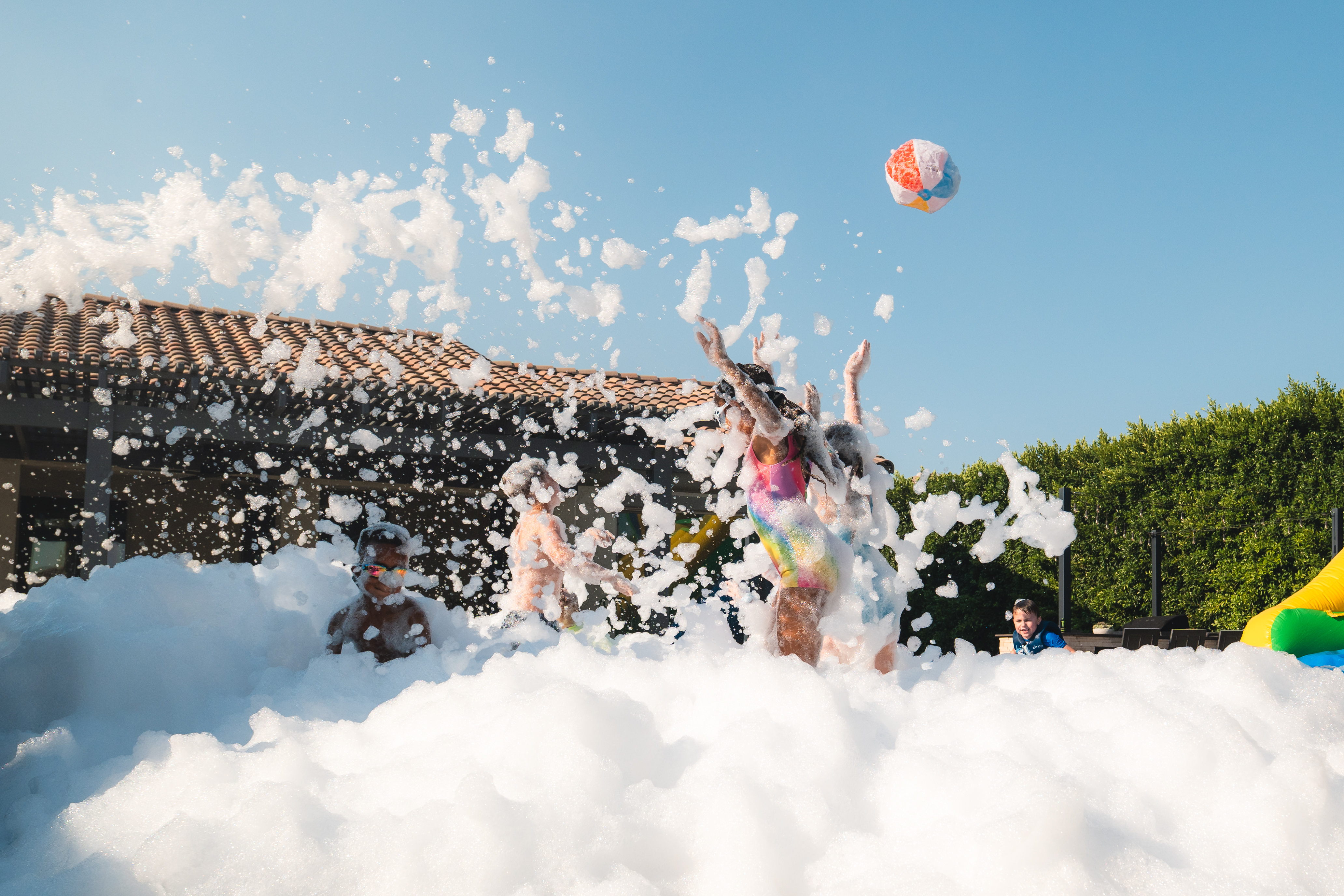 Children having fun at a foam party in the Phoenix AZ area